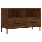 Tv-Meubel 80X36X50 Cm Bewerkt Hout Bruin Eikenkleur