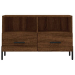Tv-Meubel 80X36X50 Cm Bewerkt Hout Bruin Eikenkleur