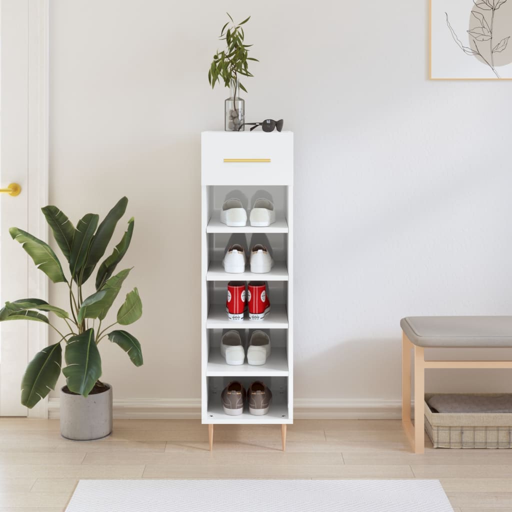 Schoenenkast 30X35X105 Cm Bewerkt Hout Eikenkleur