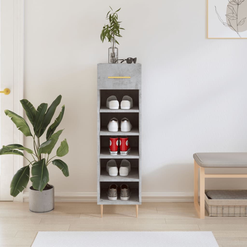Schoenenkast 30X35X105 Cm Bewerkt Hout Eikenkleur