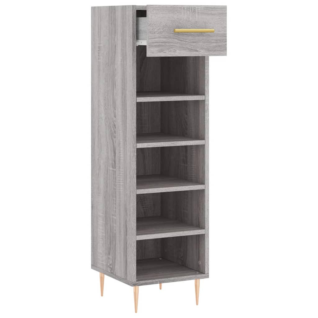 Schoenenkast 30X35X105 Cm Bewerkt Hout Eikenkleur