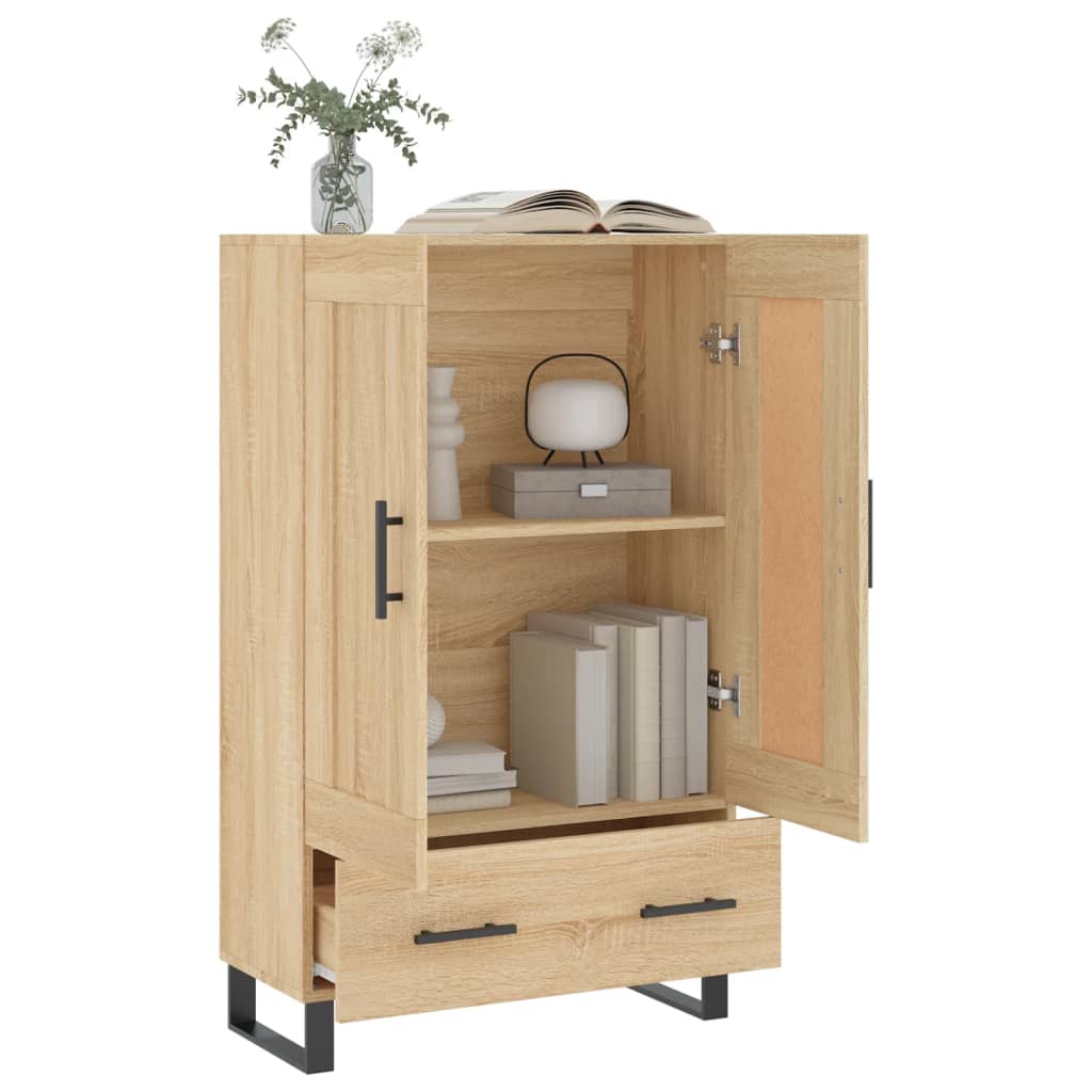 Hoge Kast 69,5X31X115 Cm Bewerkt Hout Kleurig