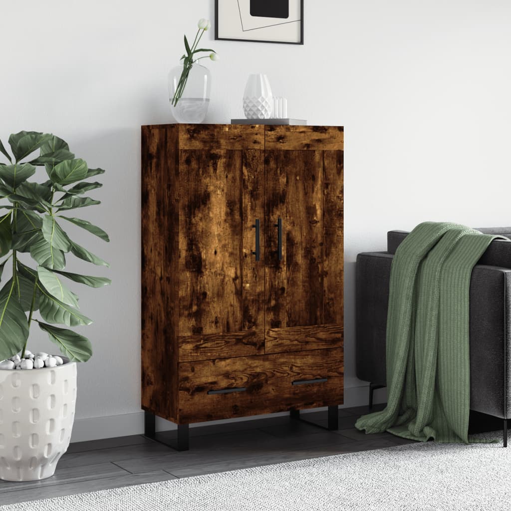 Hoge Kast 69,5X31X115 Cm Bewerkt Hout Kleurig