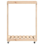 Houtblokhouder Met Wielen 76,5X40X108 Cm Massief Grenenhout