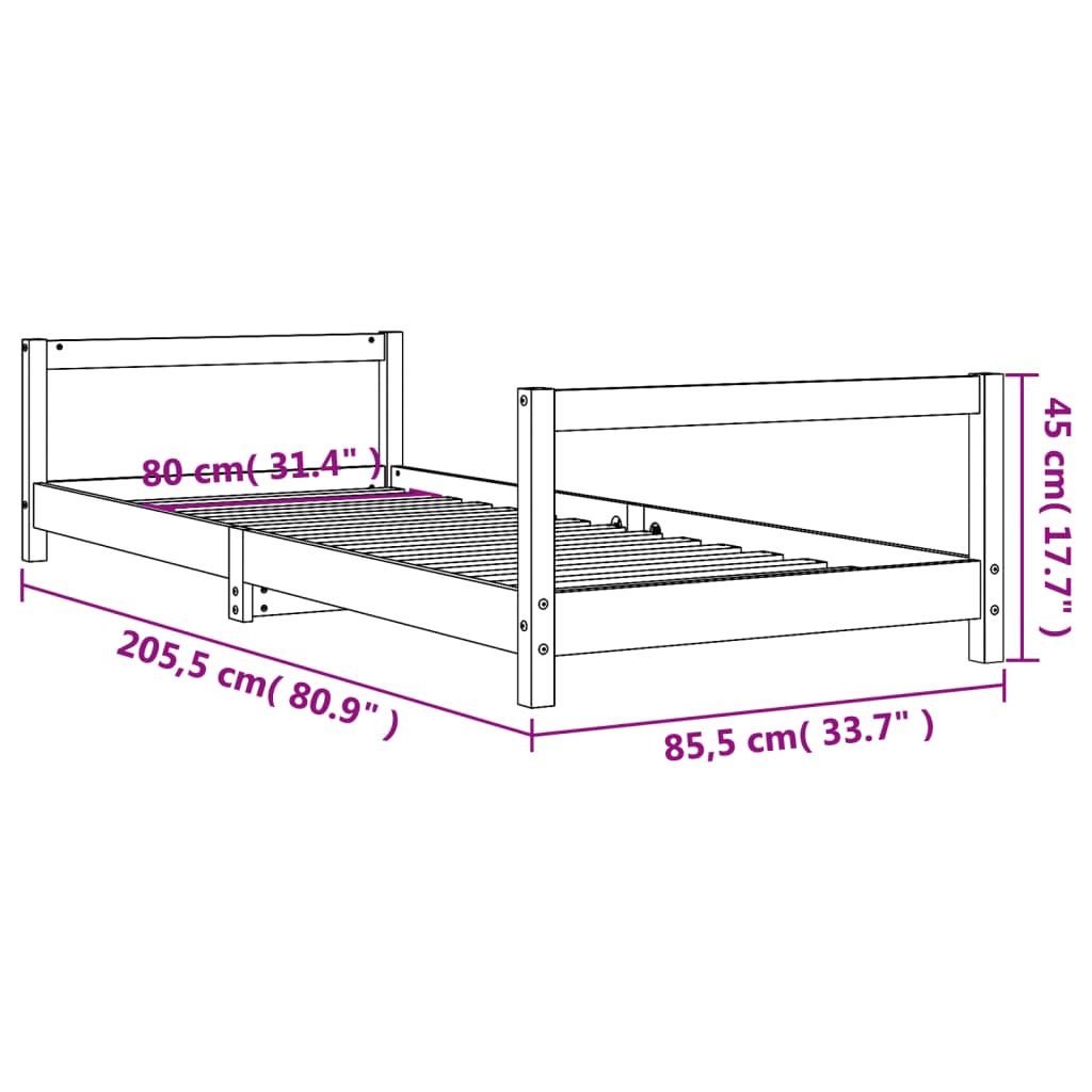 Kinderbedframe Massief Grenenhout