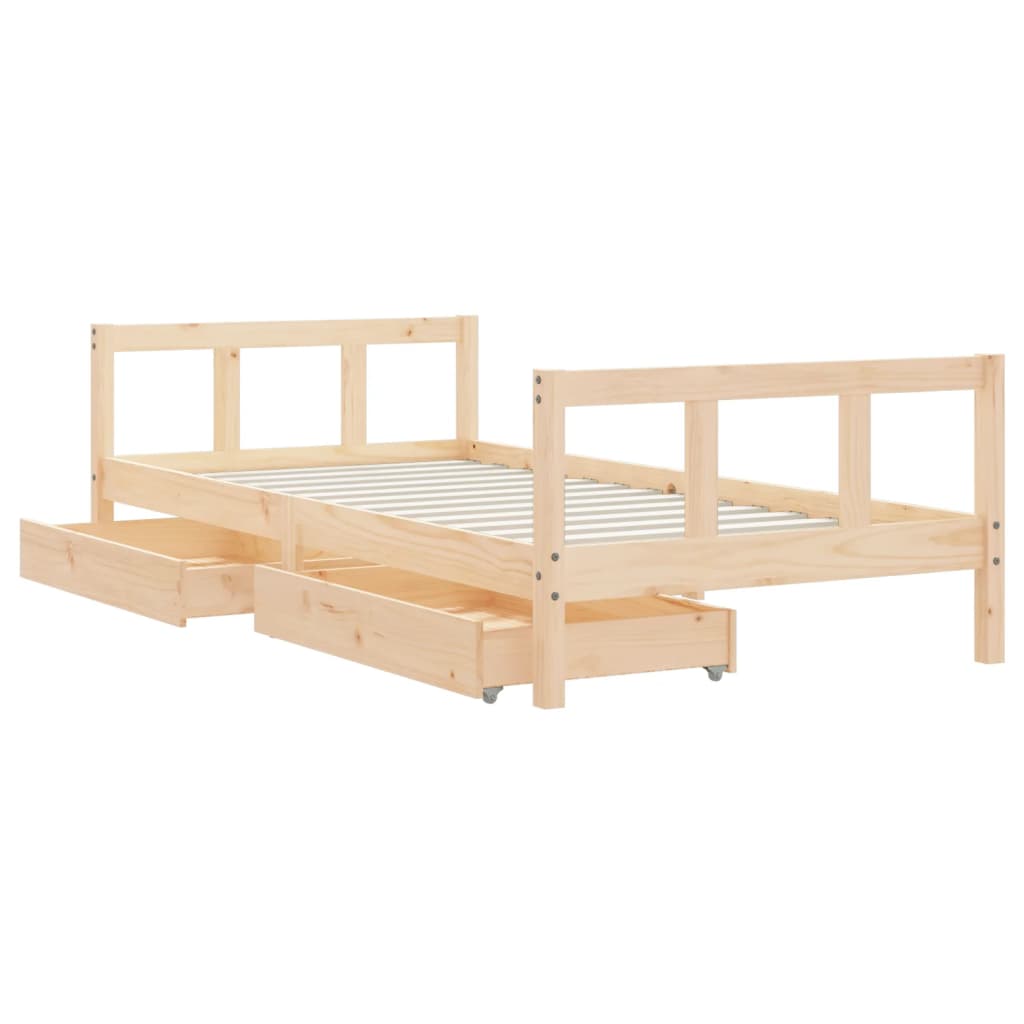 Kinderbedframe Met Lades Massief Grenenhout