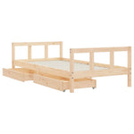 Kinderbedframe Met Lades Massief Grenenhout