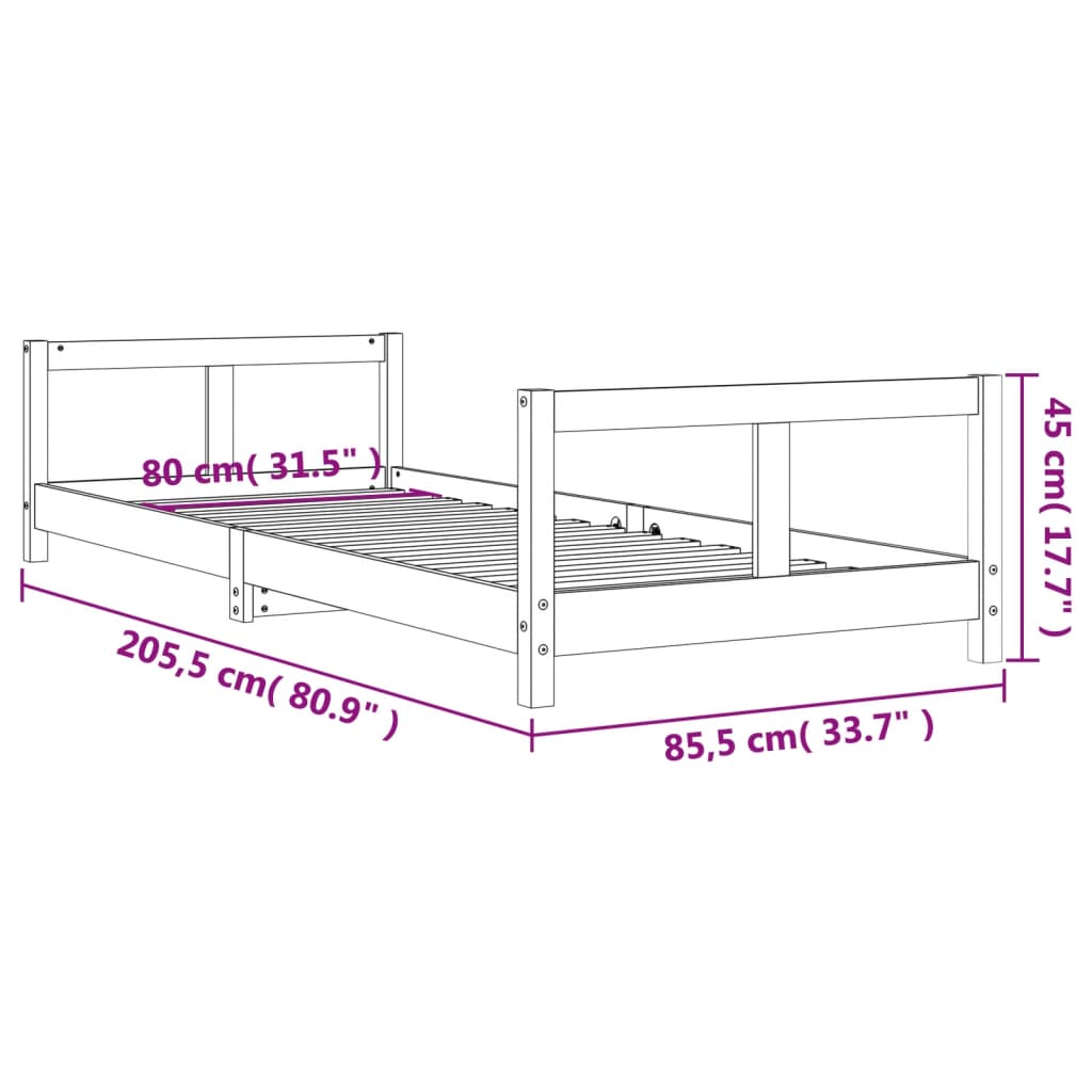 Kinderbedframe Massief Grenenhout