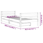 Kinderbedframe Met Lades Massief Grenenhout