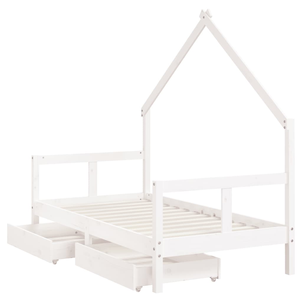 Kinderbedframe Met Lades Massief Grenenhout