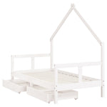 Kinderbedframe Met Lades Massief Grenenhout