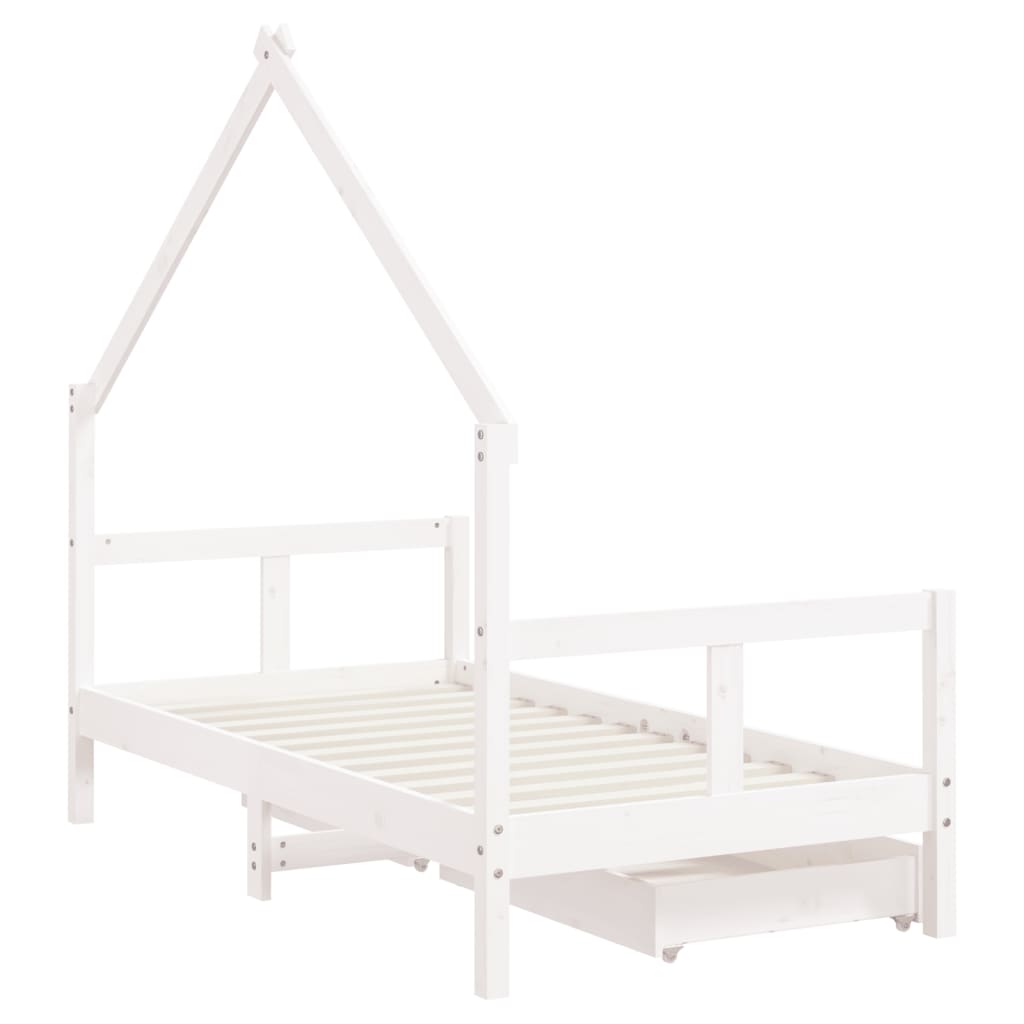 Kinderbedframe Met Lades Massief Grenenhout