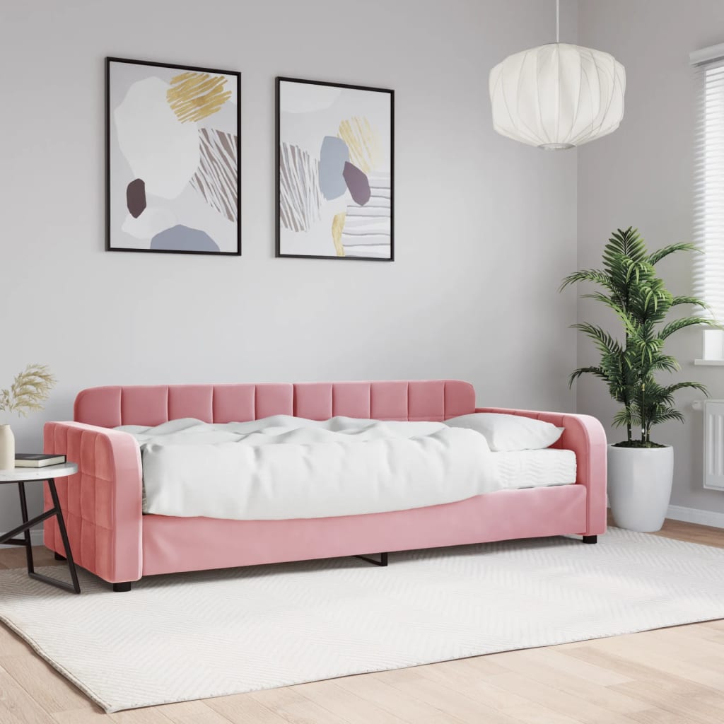 Slaapbank Fluweel Roze