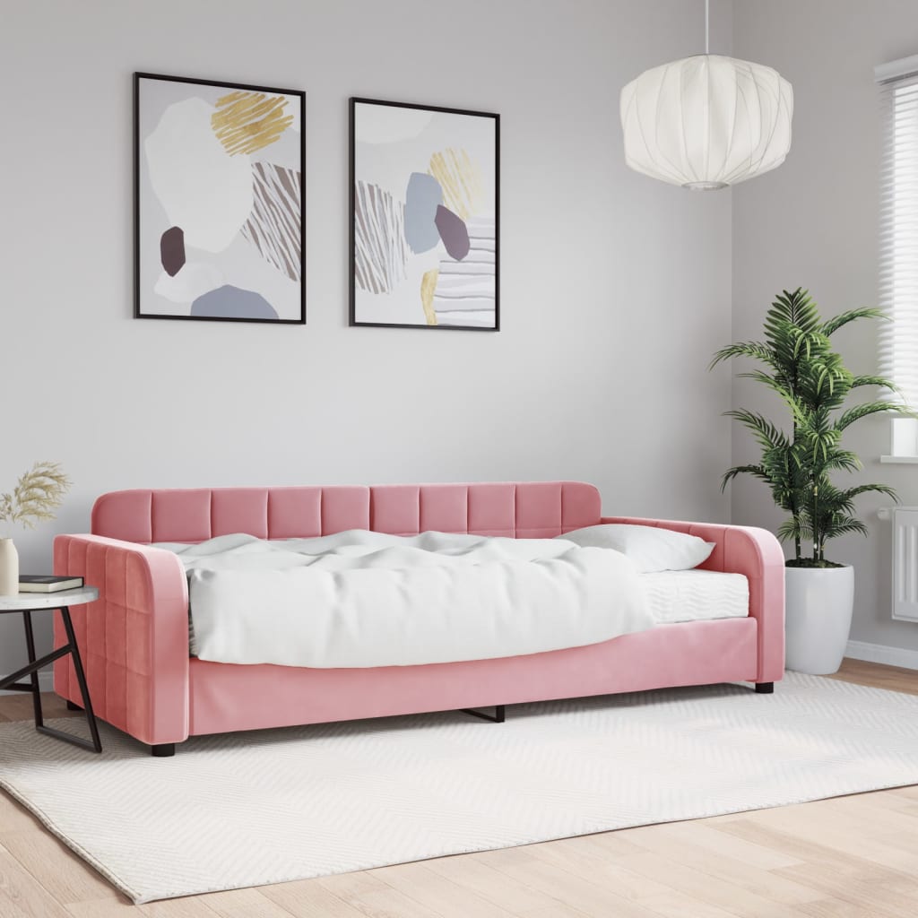 Slaapbank Fluweel Roze