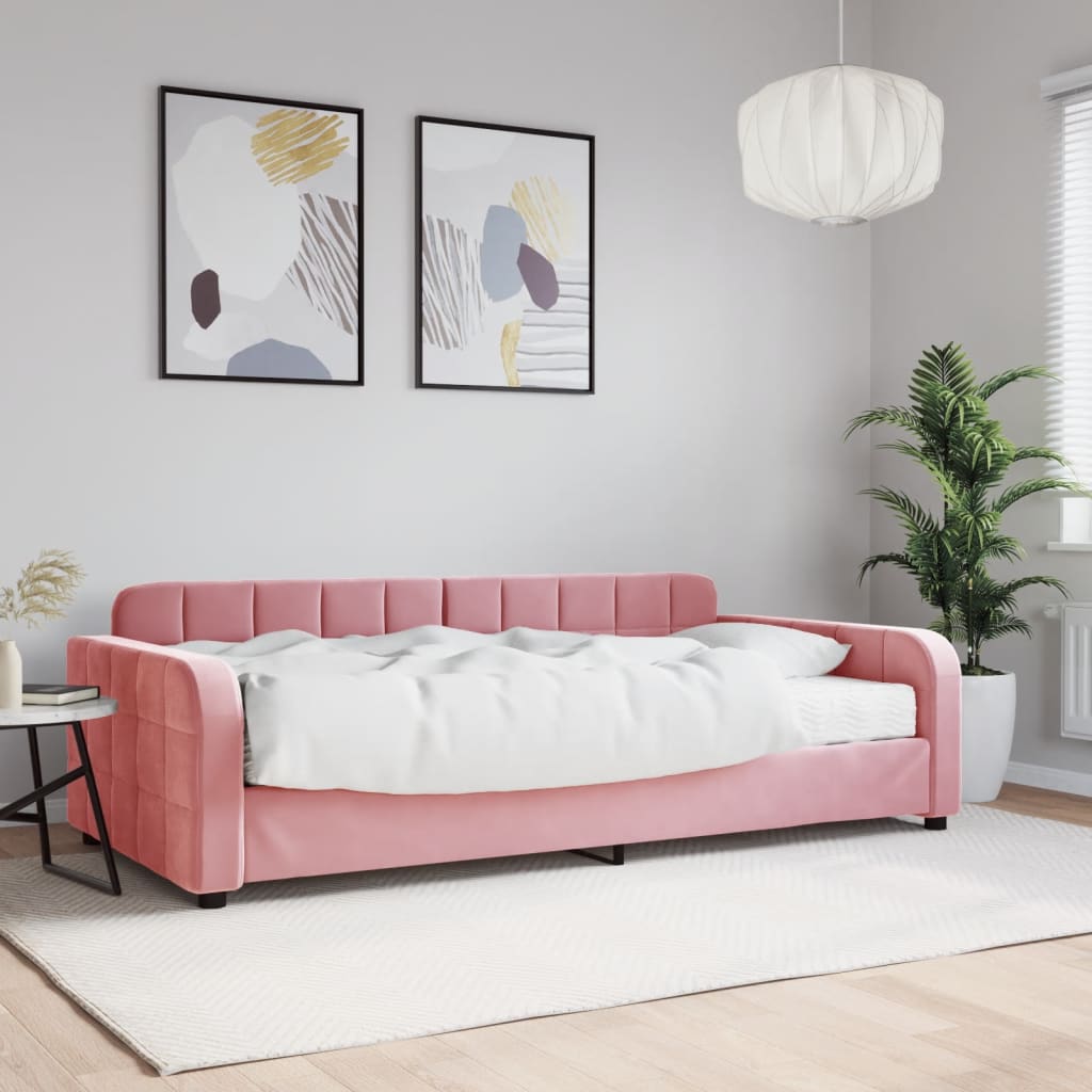 Slaapbank Fluweel Roze