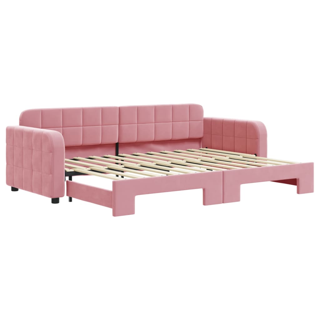 Slaapbank Fluweel Roze