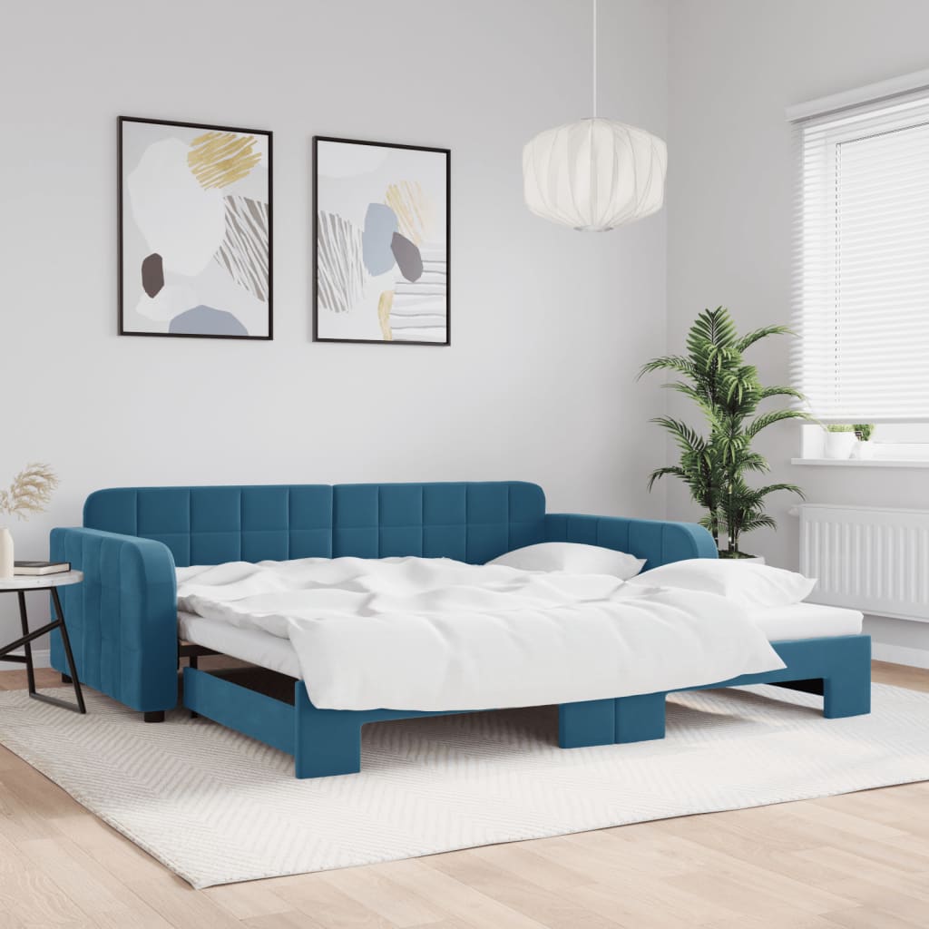 Slaapbank Fluweel Blauw