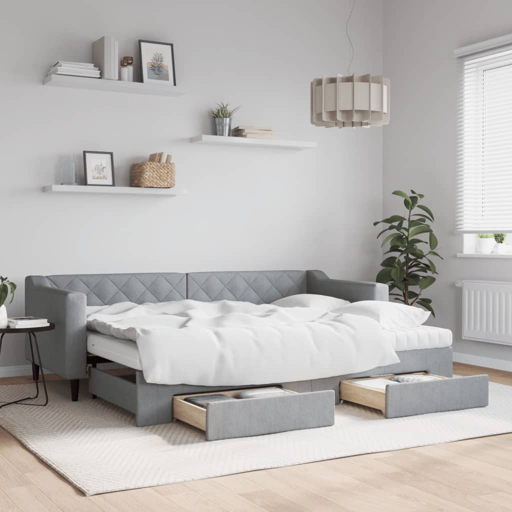 Slaapbank Onderschuifbed En Lades Stof