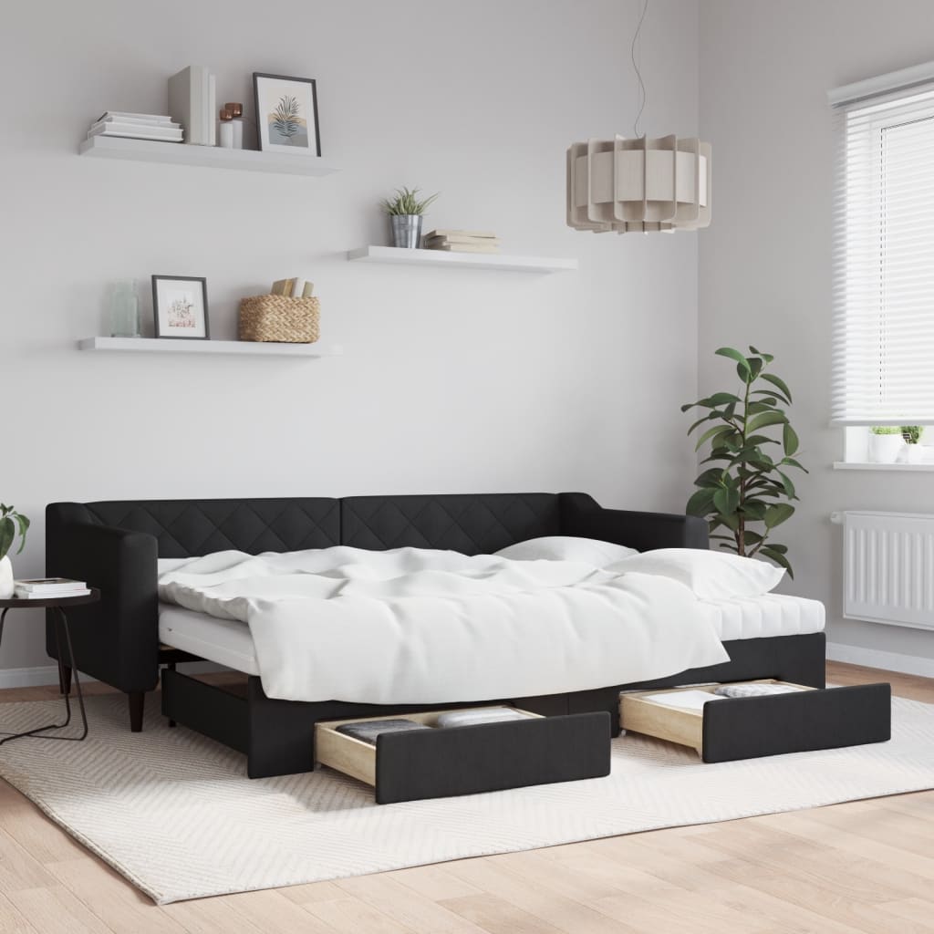 Slaapbank Onderschuifbed En Lades Stof