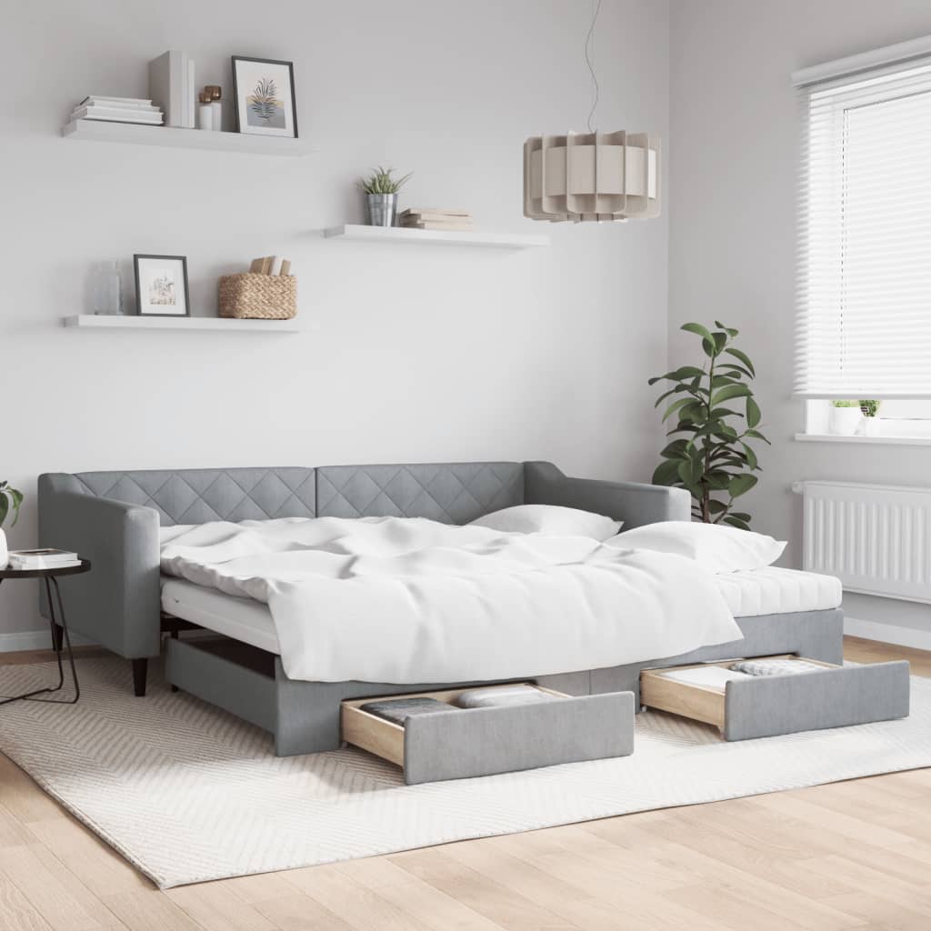 Slaapbank Onderschuifbed En Lades Stof