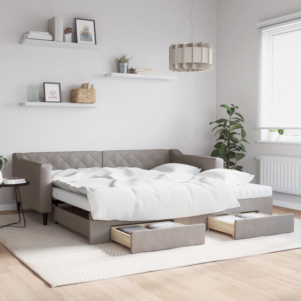 Slaapbank Onderschuifbed En Lades Stof