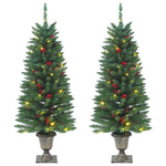 Kunstkerstbomen 2 St 100 Led's 120 Cm