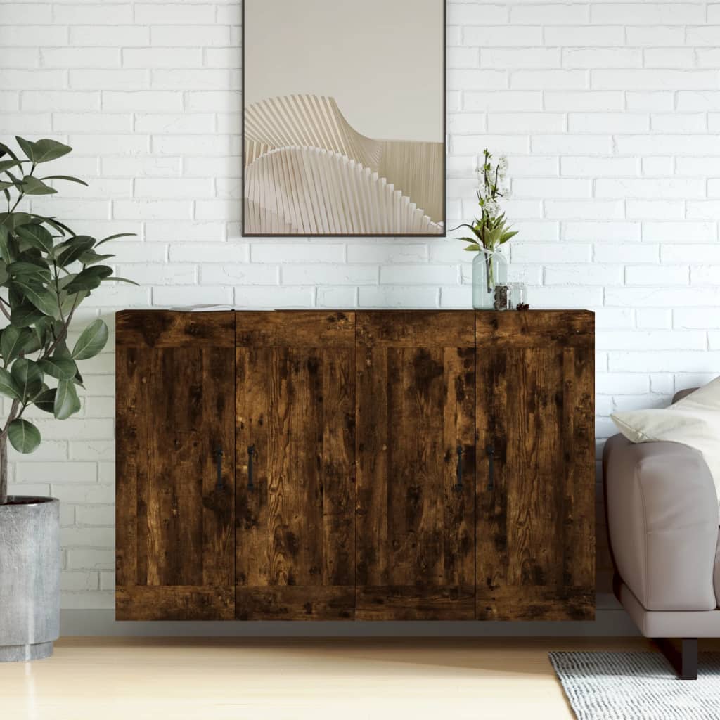 Hangkasten Bewerkt Hout Betongrijs