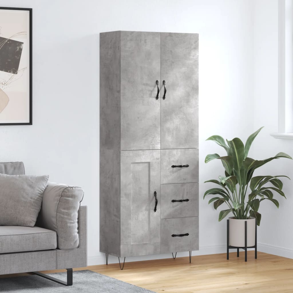 Hoge Kast 69,5X34X180 Cm Bewerkt Hout