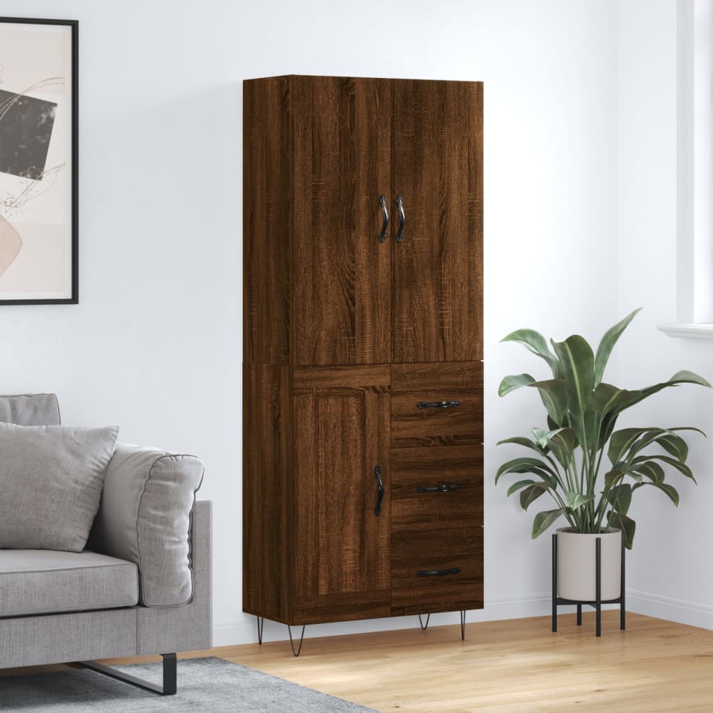 Hoge Kast 69,5X34X180 Cm Bewerkt Hout