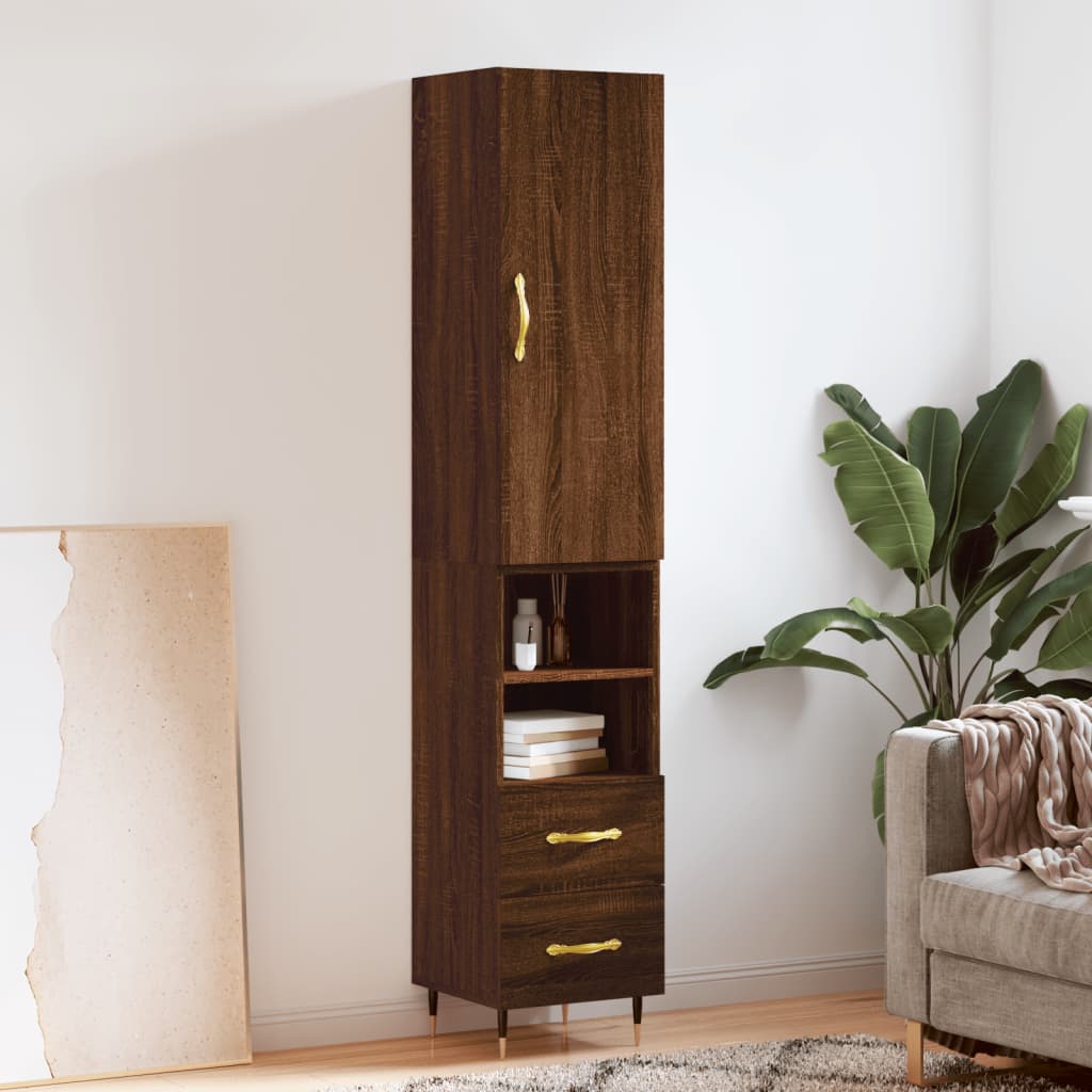 Hoge Kast 34,5X34X180 Cm Bewerkt Hout