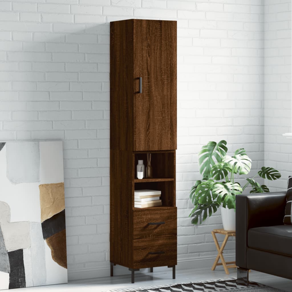 Hoge Kast 34,5X34X180 Cm Bewerkt Hout