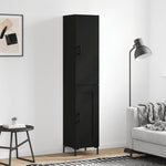 Hoge Kast 34,5X34X180 Cm Bewerkt Hout Eikenkleurig