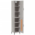 Hoge Kast 34,5X34X180 Cm Bewerkt Hout Eikenkleurig