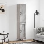 Hoge Kast 34,5X34X180 Cm Bewerkt Hout Eikenkleurig