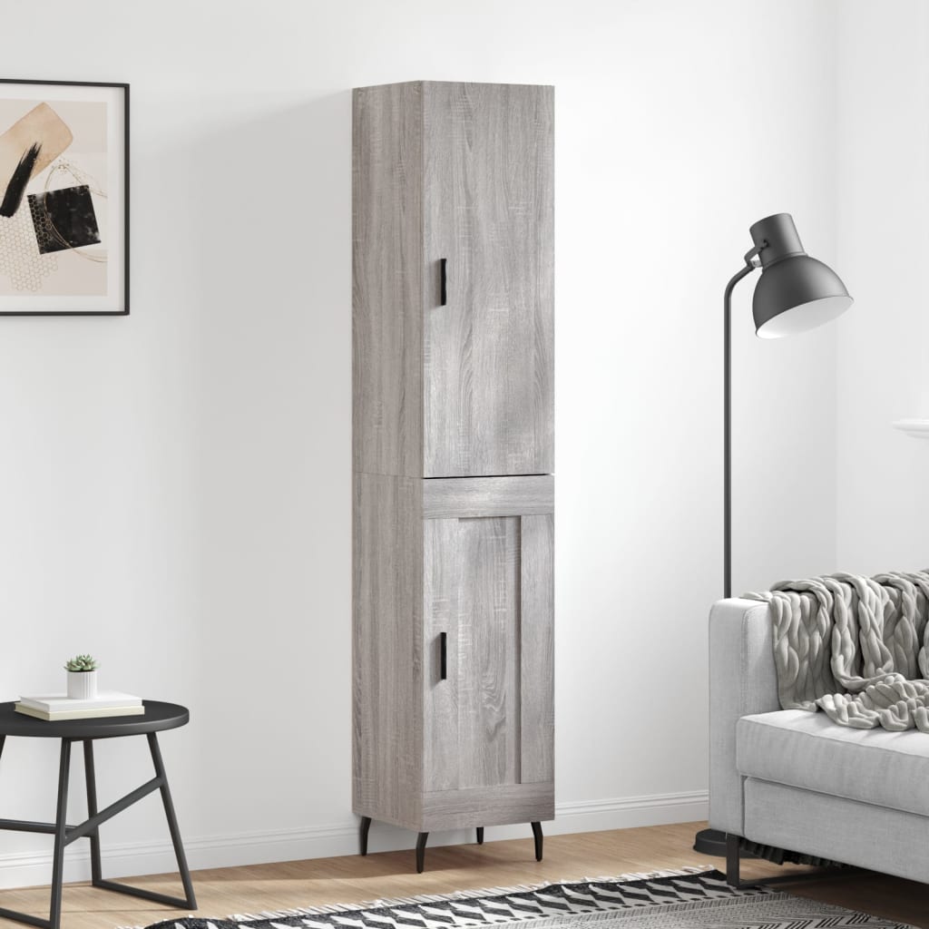 Hoge Kast 34,5X34X180 Cm Bewerkt Hout Kleurig