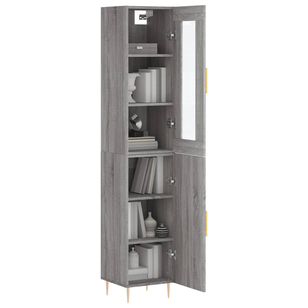 Hoge Kast 34,5X34X180 Cm Bewerkt Hout Eikenkleurig