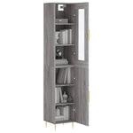 Hoge Kast 34,5X34X180 Cm Bewerkt Hout Eikenkleurig