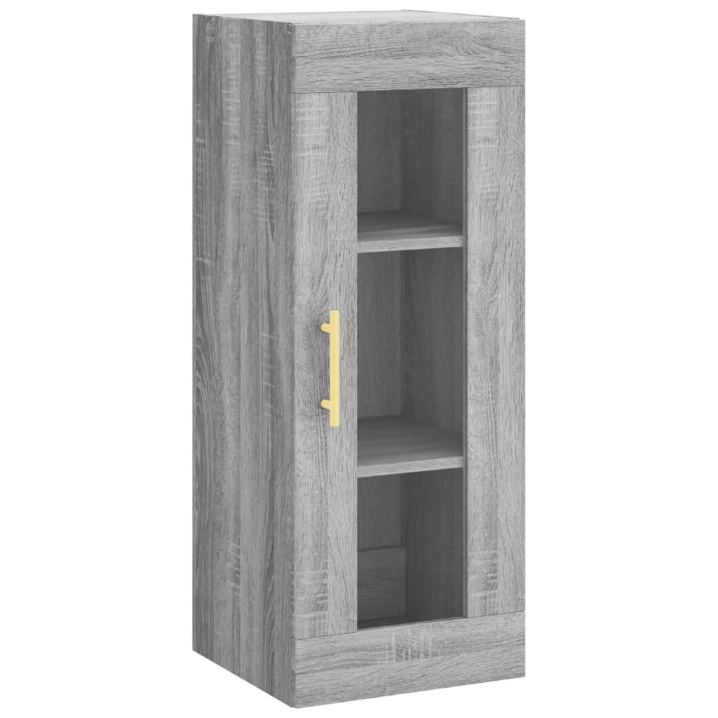 Hoge Kast 34,5X34X180 Cm Bewerkt Hout Eikenkleurig