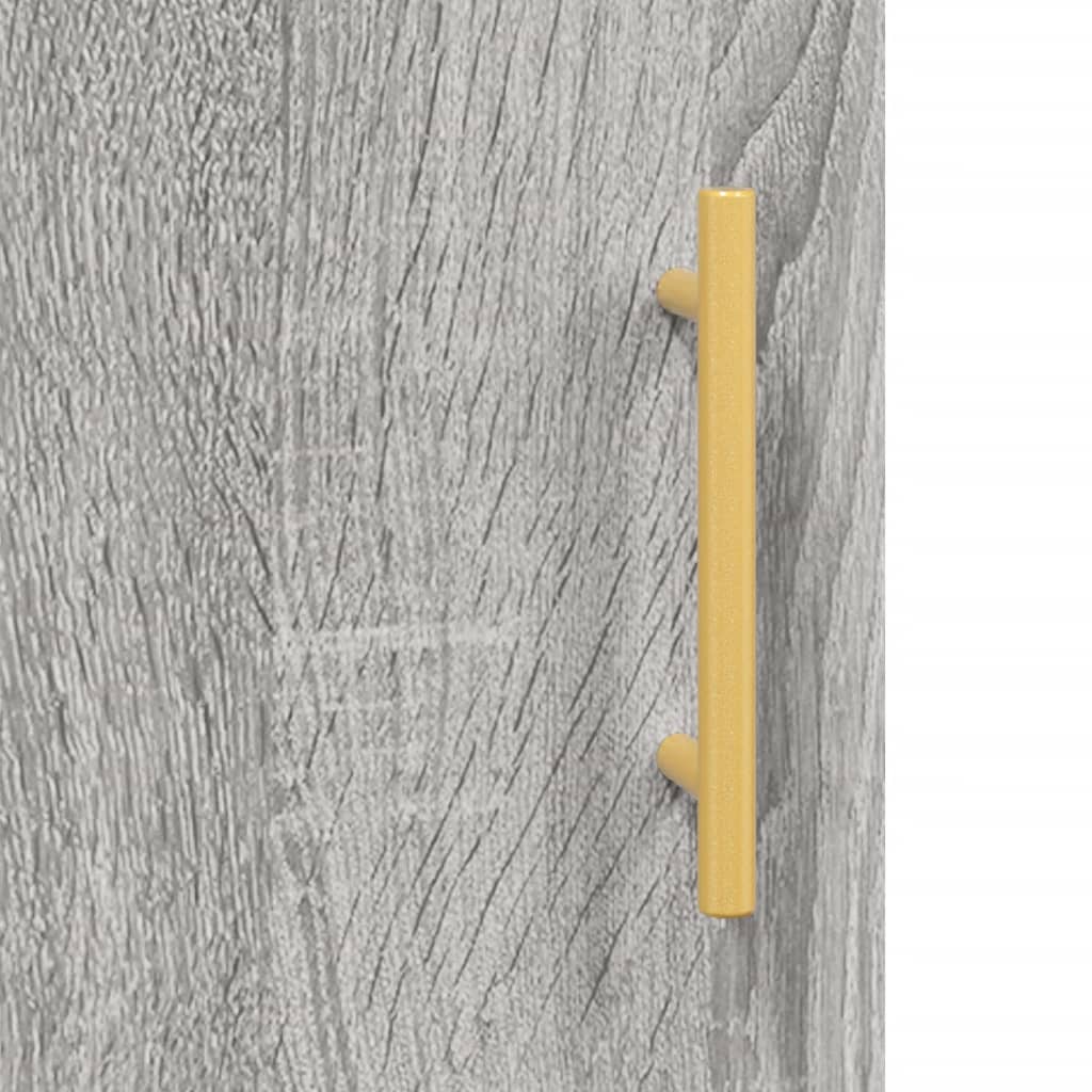 Hoge Kast 34,5X34X180 Cm Bewerkt Hout Eikenkleurig