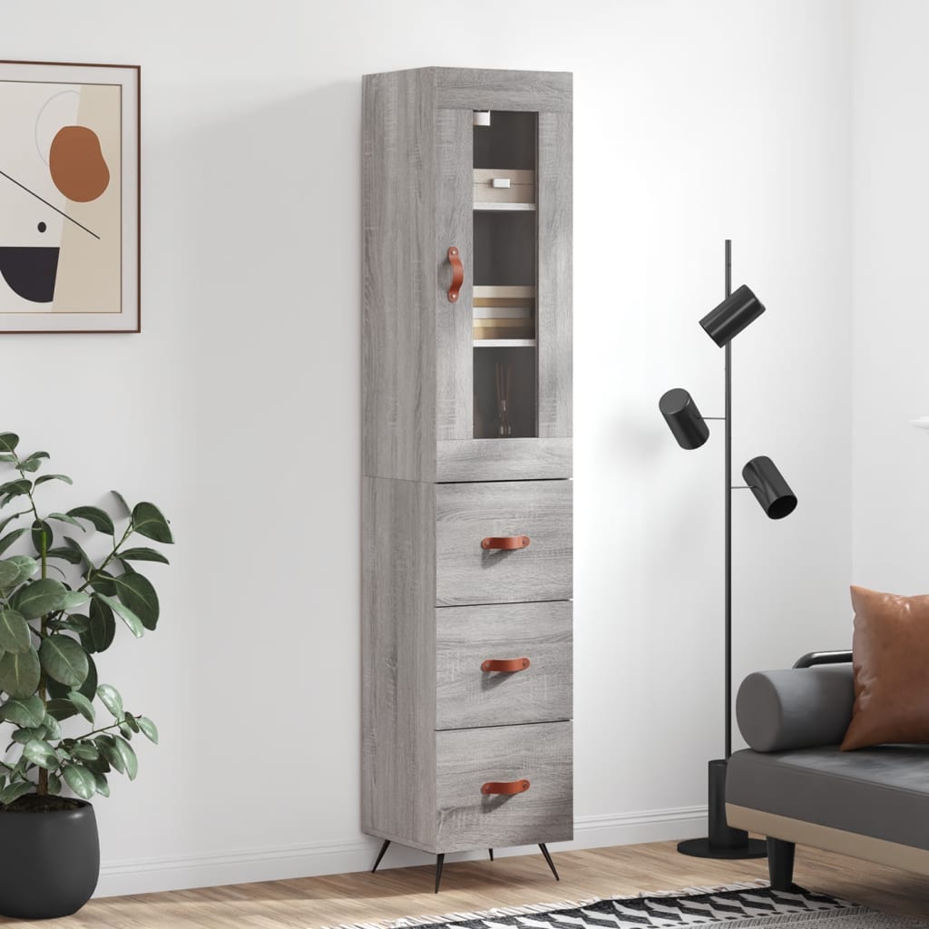 Hoge Kast 34,5X34X180 Cm Bewerkt Hout
