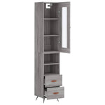 Hoge Kast 34,5X34X180 Cm Bewerkt Hout Eikenkleurig