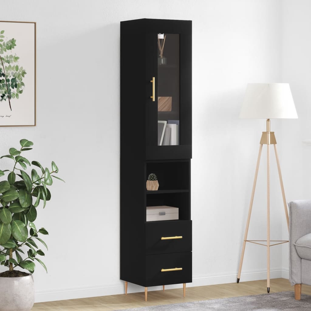 Hoge Kast 34,5X34X180 Cm Bewerkt Hout