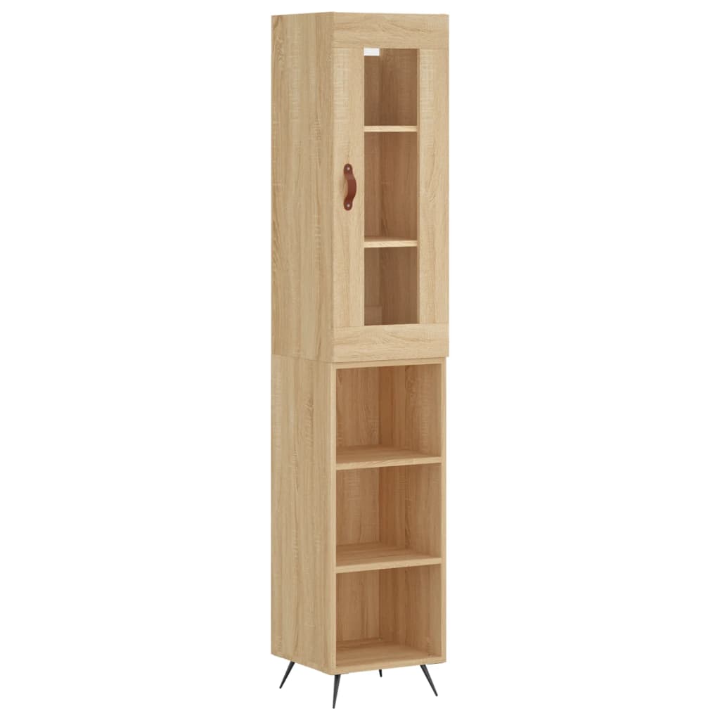 Hoge Kast 34,5X34X180 Cm Bewerkt Hout Kleurig