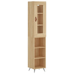 Hoge Kast 34,5X34X180 Cm Bewerkt Hout Kleurig