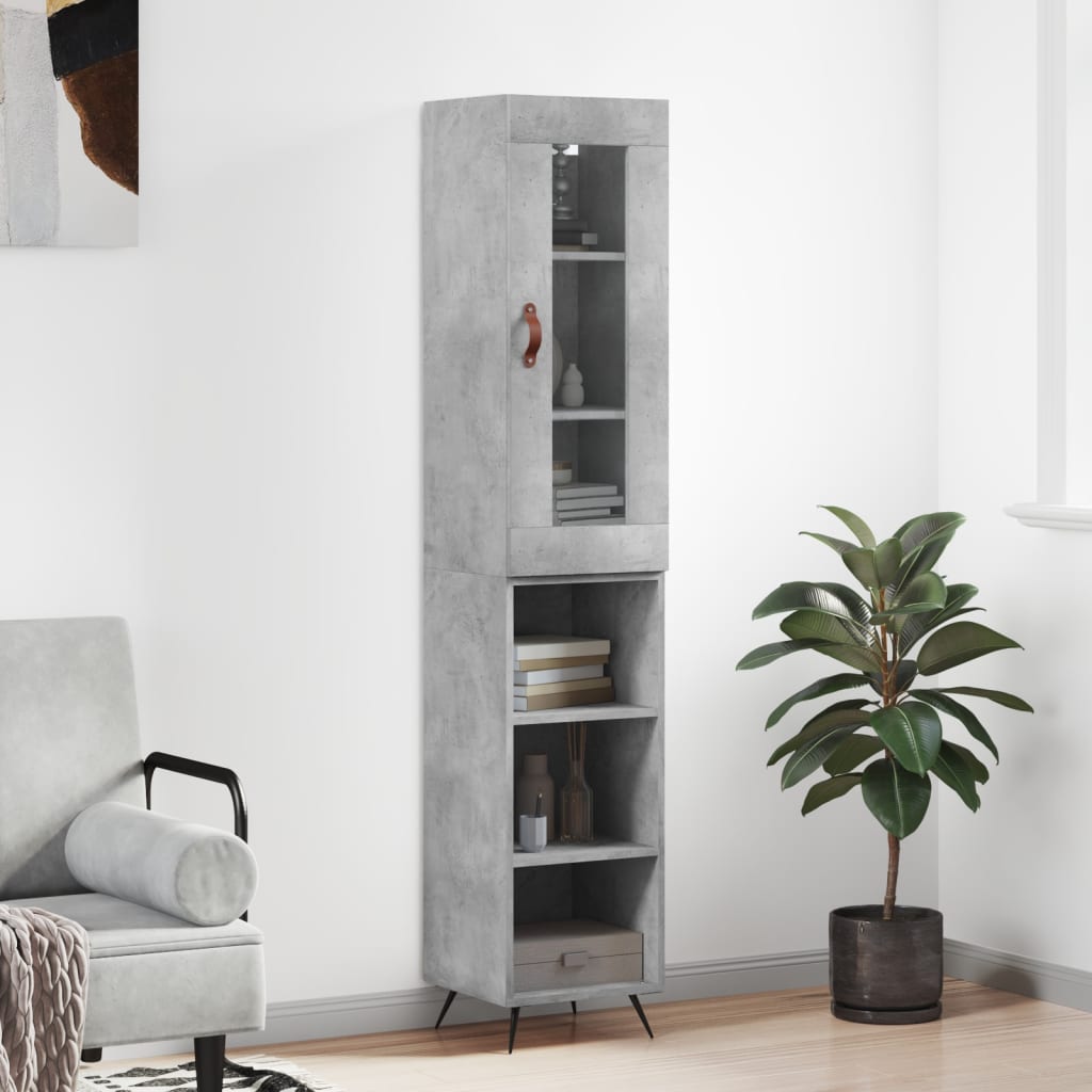 Hoge Kast 34,5X34X180 Cm Bewerkt Hout Kleurig