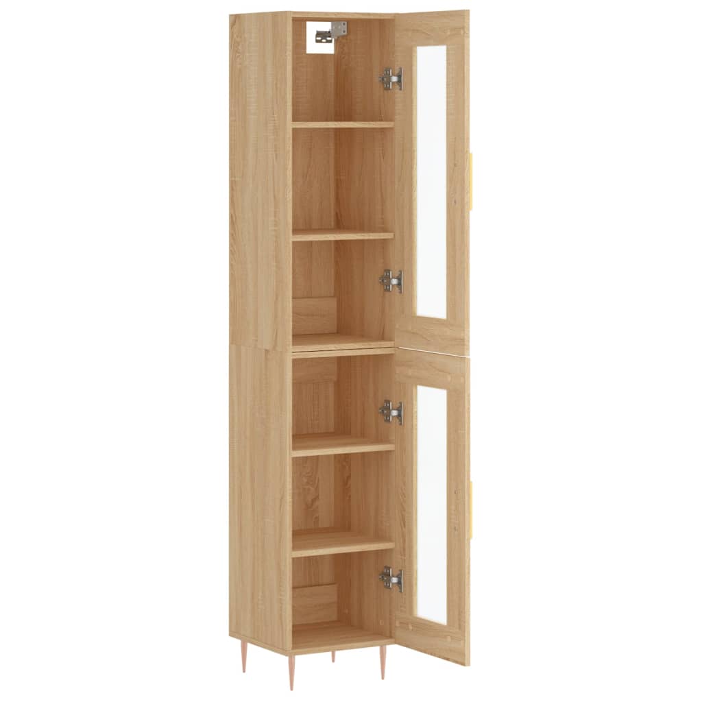 Hoge Kast 34,5X34X180 Cm Bewerkt Hout Kleurig