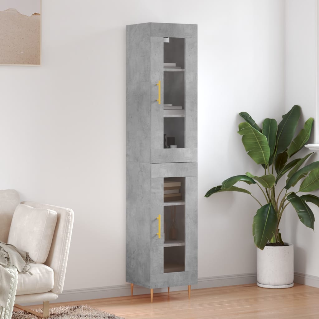 Hoge Kast 34,5X34X180 Cm Bewerkt Hout Kleurig