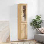 Hoge Kast 34,5X34X180 Cm Bewerkt Hout Kleurig