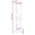 Hoge Kast 34,5X34X180 Cm Bewerkt Hout Kleurig