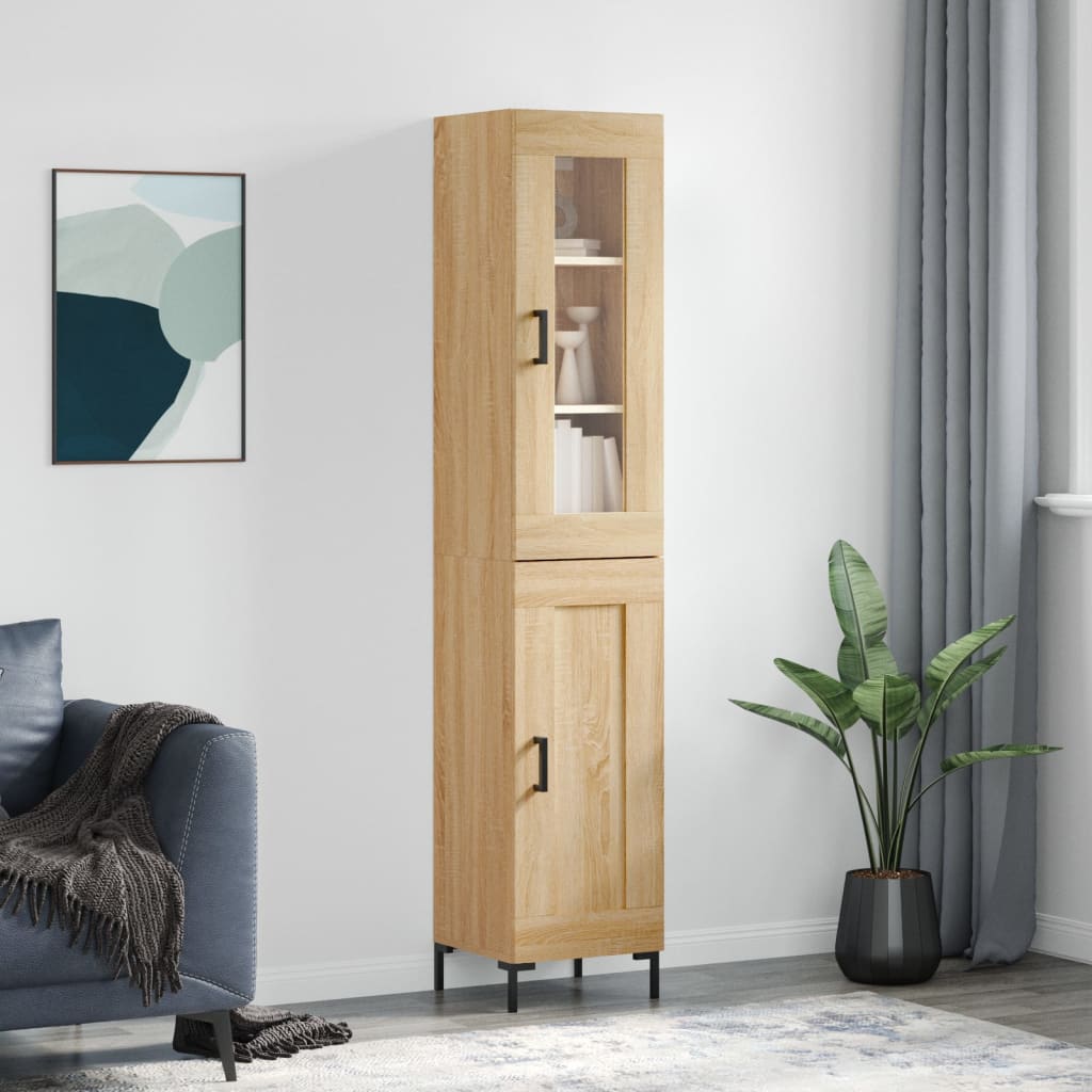 Hoge Kast 34,5X34X180 Cm Bewerkt Hout